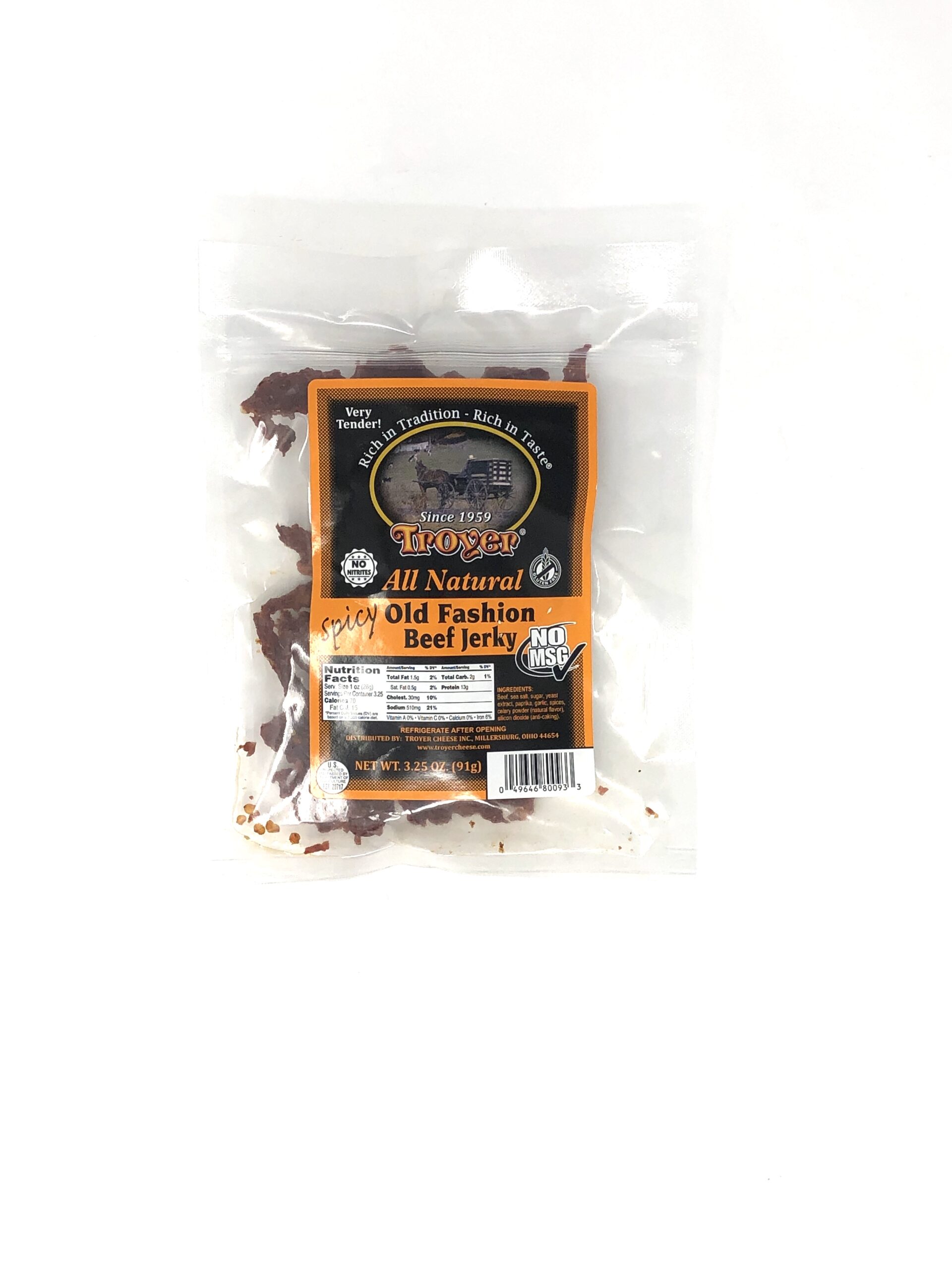 3.25 oz. Spicy Jerky Ashe County Cheese